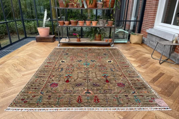 Handgemaakt vloerkleed uit Afghanistan 15951 246cm x 174cm