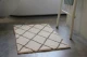 Badmat beni ouarain patroon (80cm x 60cm) wit met bruin, incl. antislip