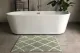 Sale Badmat beni ouarain patroon (80cm x 60cm) groen met wit, incl. antislip showroom model