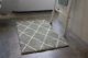 SALE Badmat beni ouarain patroon (80cm x 60cm) groen met wit, incl. antislip 
