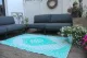 SALE Buitenkleed van gerecycled gevlochten kunststof 180cm x 120cm wit turquoise OP=OP