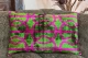 Ikat Velvet kussen groen, paars 60cm x 40cm incl binnen kussen  