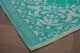Buitenkleed van gerecycled gevlochten kunststof 180cm x 120cm turquoise wit