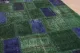 Paars patchwork vloerkleed 248cm x 175cm kleed heeft klein gaatje op de naad