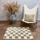 Sample sale berber vloerkleed groen 85cm x 60cm gemaakt van wol
