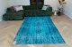 Vintage vloerkleed turquoise 31091 262cm x 172cm