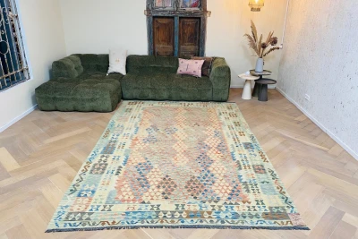 Handgemaakte kelim uit Afghanistan 63891 302cm x 202cm